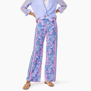 LILY PULITZER Floral Print Wide-Leg Palazzo Pants